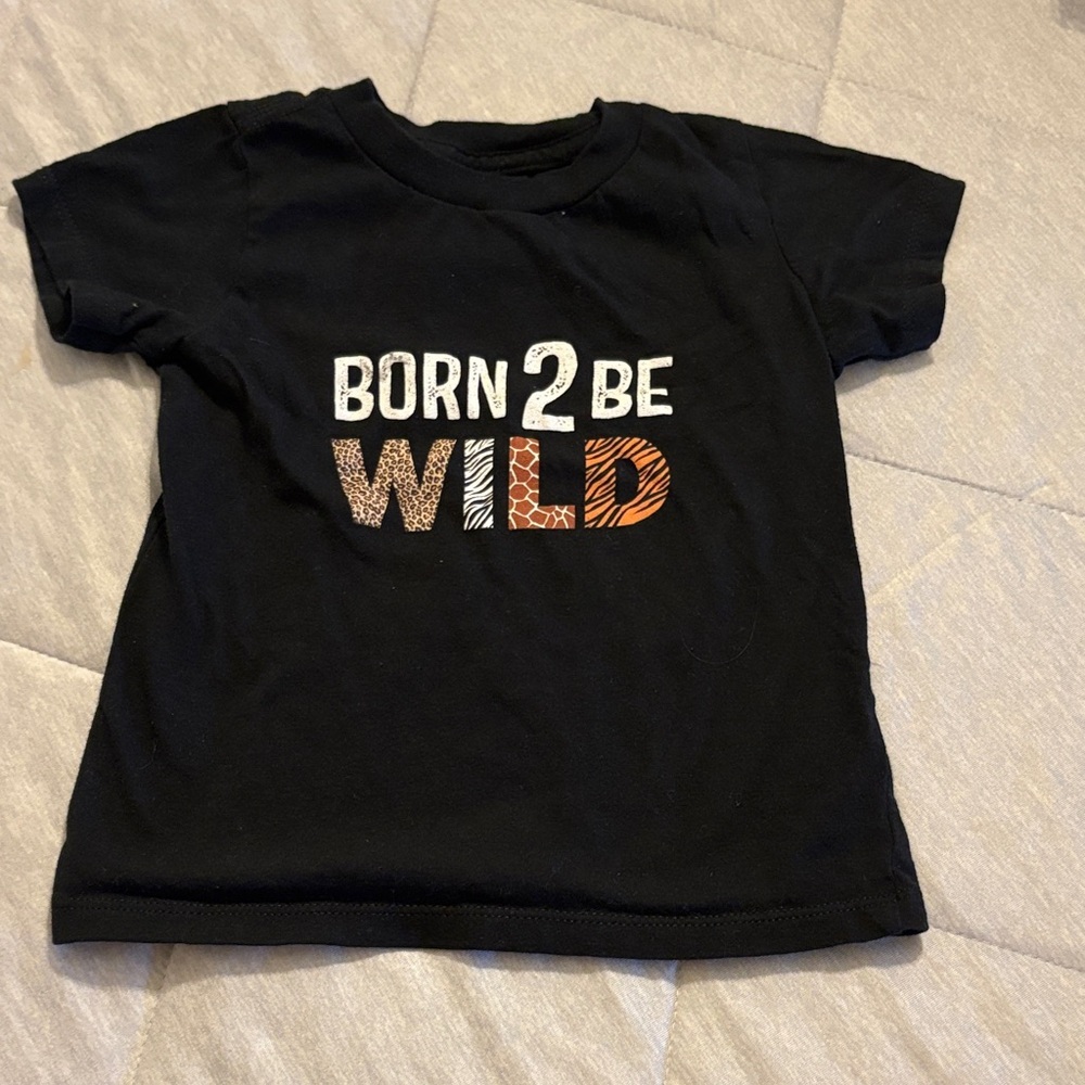 Black 'Born 2 Be Wild' Kids T-Shirt